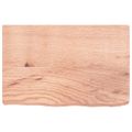 vidaXL Nástenná polica bledohnedá 60x40x(2-6) cm ošetrený masívny dub
