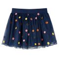 Detská tylová sukňa s polka bodkami námornícka modrá 92
