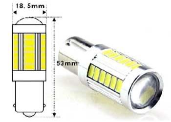 Žiarovka LED BaY15D 10-30V/8W biela, 33x SMD5730