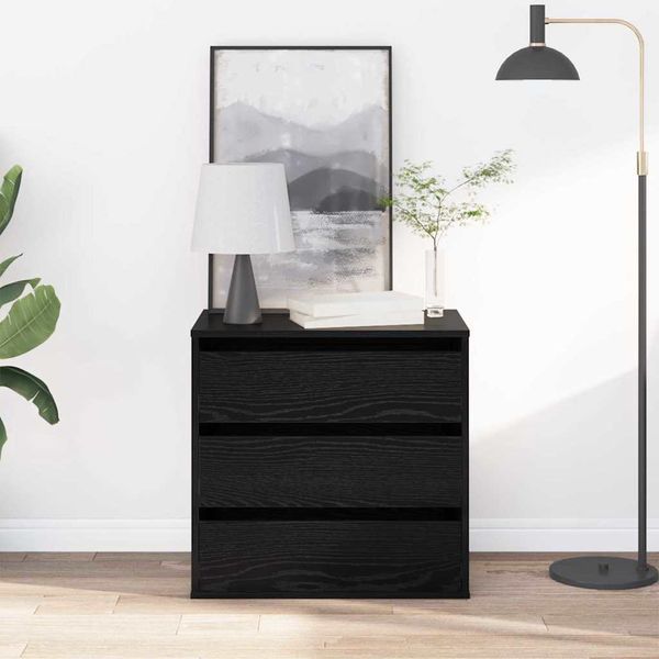 vidaXL Zásuvkový kabinet Čierna 61 x 41 x 58 cm Kompozitné drevo