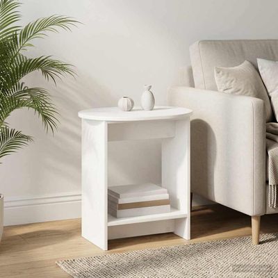 vidaXL Bočný stôl Biela 50 x 39,5 x 55 cm Kompozitné drevo