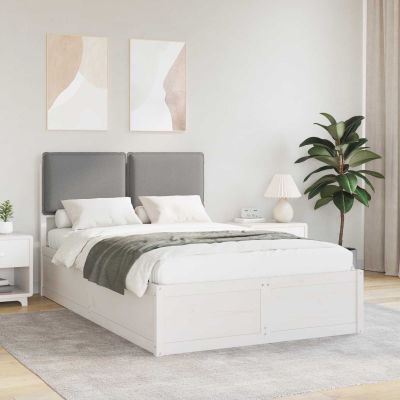 vidaXL Rám postele s čalúneným čelom Svetlosivá 120 x 200 cm