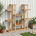 vidaXL Stojan na rastliny Biela 123 x 25 x 114,5 cm