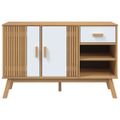 vidaXL Komoda OLDEN, bielo hnedá 114x43x73,5 cm, borovicový masív