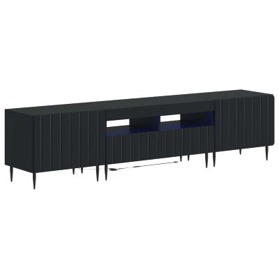 vidaXL 5-dielny LED TV kabinet Čierna Kompozitné drevo