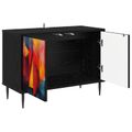 vidaXL TV skrinka HEESCH 69 x 33 x 50,5 cm Čierny dub Kompozitné drevo