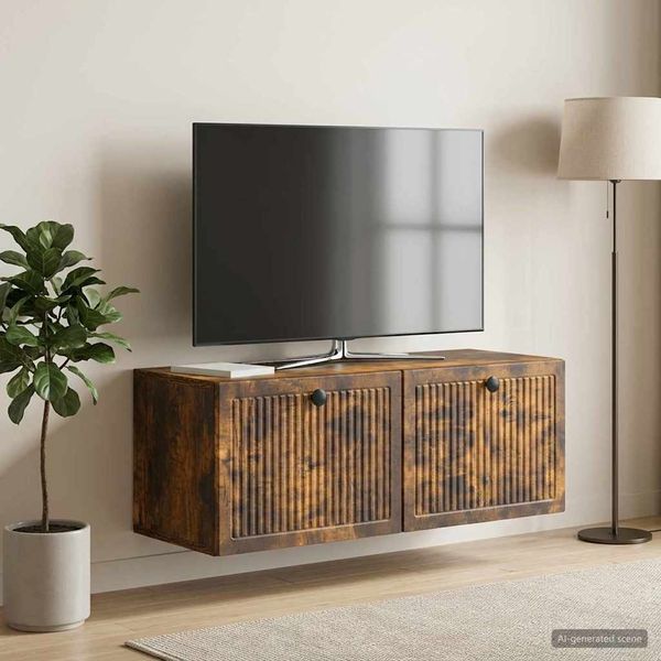 vidaXL Nástenná TV skrinka Nástenný Dymový dub 78,5 x 31 x 30 cm