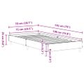 vidaXL Posteľný rám bez matraca čierny 75x190 cm kompozitné drevo