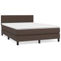 vidaXL Boxspring posteľ s matracom hnedá 140x200 cm umelá koža