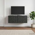 vidaXL Nástenná TV skrinka 98 x 41 x 30 cm Čierna Kompozitné drevo