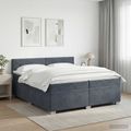 vidaXL Posteľ boxspring s matracom Tmavosivá 200 x 200 cm Zamat