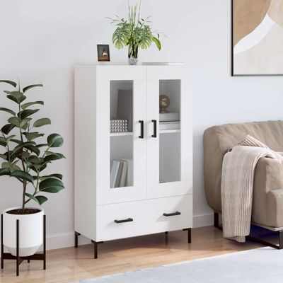 vidaXL Vysoká skrinka biela 69,5x31x115 cm kompozitné drevo