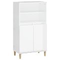 vidaXL Vysoká skrinka vysoký lesk biela 60x36x110 cm spracované drevo