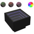 vidaXL Bočný stolík s LED čierny 40x40x30 cm kompozitné drevo