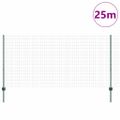 vidaXL Euro oplotenie s pilierom 25 x 1,2 m PVC potiahnutá oceľ Zelená