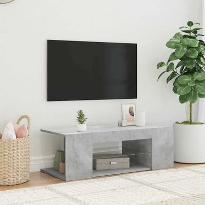 vidaXL TV skrinka s LED svetlami betónová sivá 90x39x30 cm