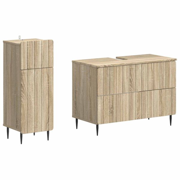 vidaXL Súprava kúpeľňových skríň v 2 kusoch ZWOLLE Dub sonoma