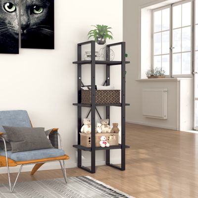 vidaXL Knižnica s 3 policami, sivá 40x30x105 cm, kompozitné drevo