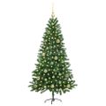 vidaXL Vianočný stromček s 150 LED-i so stojanom Zelená 150 cm PE
