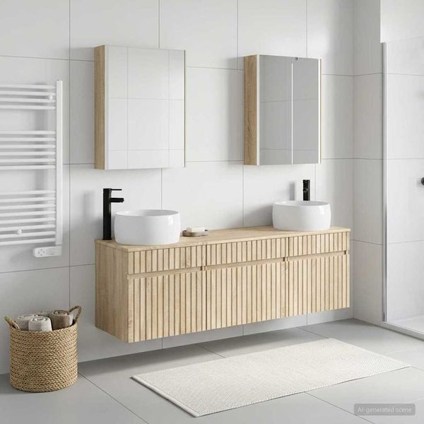 vidaXL Set kabinetov do kúpeľne 5 pcs Dub sonoma 53 x 15,5 x 70 cm
