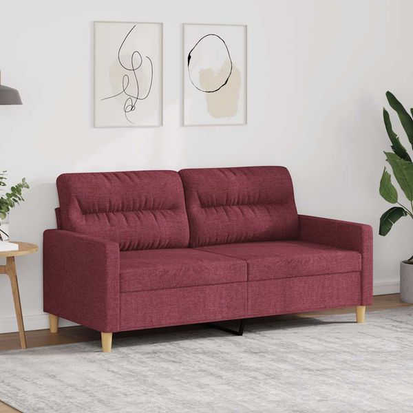 vidaXL 2-miestna pohovka vínovo-červená 140 cm látka