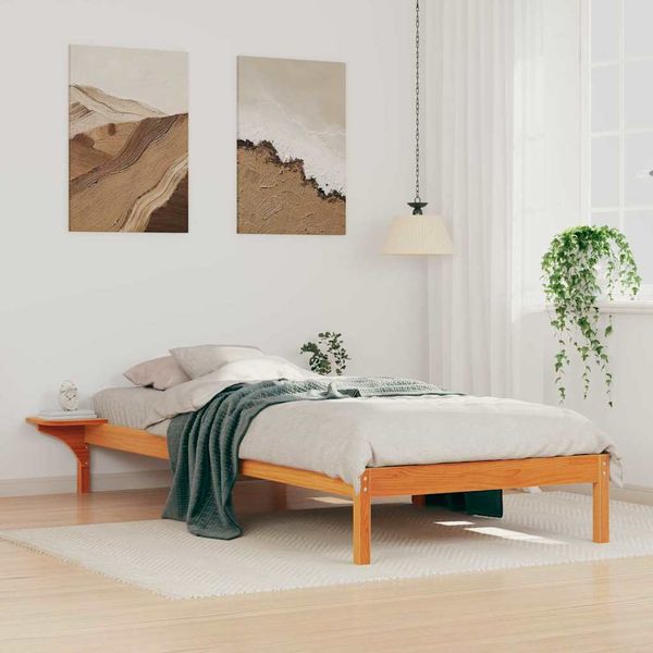 vidaXL Posteľový rám so stolíkmi Včelí hnedý 90 x 220 cm