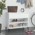 vidaXL Botník biely 70x36x60 cm spracované drevo