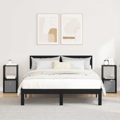 vidaXL Nočný stolík so zásuvkou 2 pcs Čierny dub 30,5 x 27 x 59,5 cm