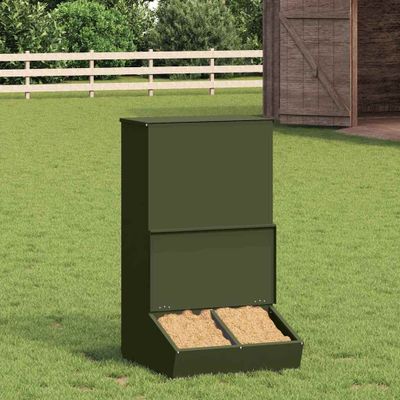 vidaXL Feeder pre prasatá Olivová zelená 55 x 51 x 91,5 cm