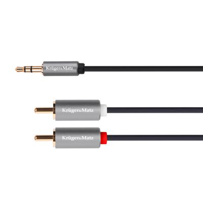 Kábel Jack 3.5mm stereo/2x Cinch 1,8m KRUGER & MATZ KM1214 Basic