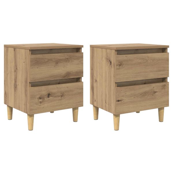 vidaXL Posteľné skrinky 2 pcs Remeselný dub 40 x 35 x 50 cm