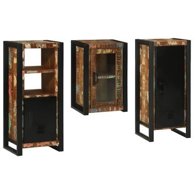 vidaXL Sada kúpeľňového nábytku 3 pcs Masívne recyklované drevo