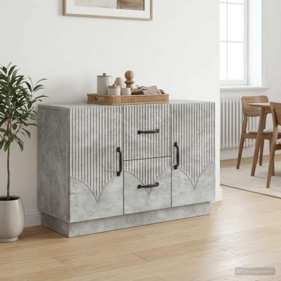 vidaXL Servírovacia skriňa so zásuvkou Betónovo sivá 89 x 34,5 x 57 cm