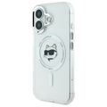 Puzdro Karl Lagerfeld pre iPhone 16 6,1" KLHMP16SHLSCHH biele Hard IML Metal Choupette Head MagSafe