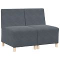 vidaXL Bezrúčková modulárna sofa jednotka 2 ks Tmavo šedá Zamat