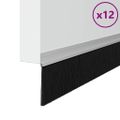 vidaXL Samolepiace tesnenia dverí s kefou 12 ks Strieborná 100 cm