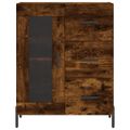 vidaXL Vysoká skrinka dymový dub 69,5x34x180 cm spracované drevo
