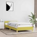 vidaXL Posteľný rám s čelom bez matraca zelený 90x200 cm látka