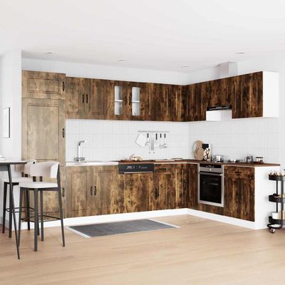 vidaXL Kuchynská skriňa s dverami Kalmar 2 pcs Hnedá 80 x 46 x 81.5 cm