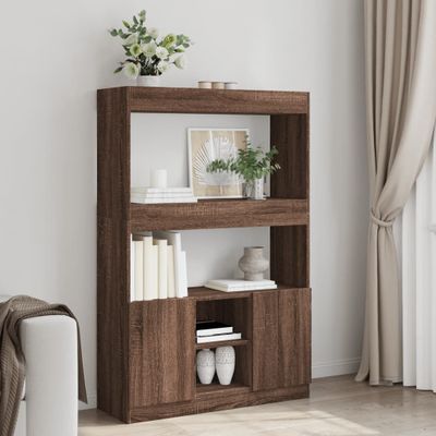 vidaXL Vysoká skrinka hnedý dub 92x33x140 cm kompozitné drevo