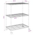 vidaXL Regál s 3 policami na kolieskach 60x35x81 cm čierny 150 kg