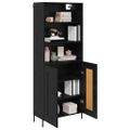 vidaXL Highboard Čierny dub 69,5 x 34 x 180 cm Kompozitné drevo