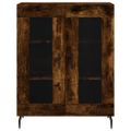 vidaXL Vysoká skrinka dymový dub 69,5x34x180 cm spracované drevo