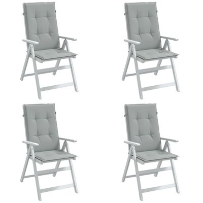 vidaXL Vankúše na stoličky 4 ks svetlosivá melanž 120x50x4 cm látka