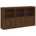 vidaXL Komoda s LED svetlami hnedý dub 181,5x37x100 cm