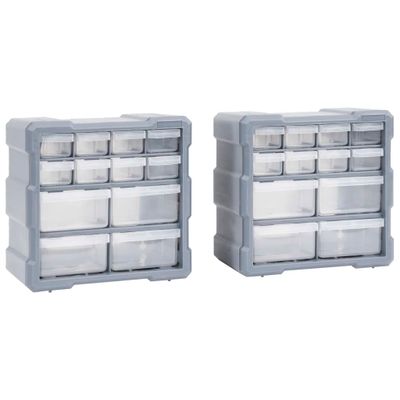 vidaXL Organizéry s 12 zásuvkami 2 ks 26,5x16x26 cm