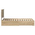 vidaXL Rám postele Sonoma dub a striebro 75 x 190 cm Kompozitné drevo