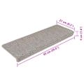 vidaXL Samolepiace nášľapy na schody Sisal 15 ks 65x21x4 cm strieborné
