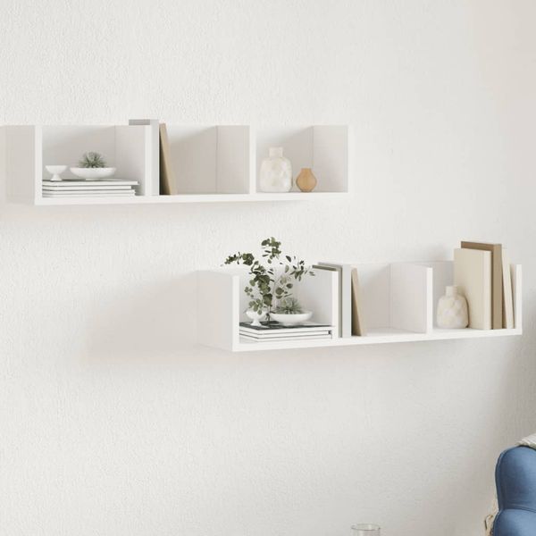 vidaXL Nástenné skrinky 2 ks biele 75x18x16,5 cm kompozitné drevo