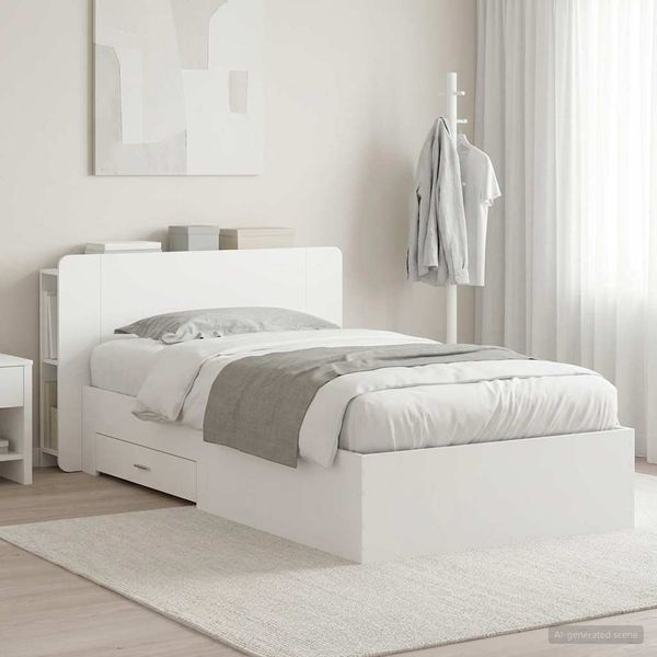 vidaXL Rám postele so skladom Biela 80 x 200 cm Kompozitné drevo